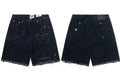 Gallery Dept. Paint Splatter Distressed Denim Shorts - Black