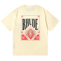 RHUDE Signature Crest Graphic Back-Print T-Shirt - Cream
