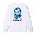 BAPE Style "BY BATHING APE" Camo Ape Head Long-Sleeve Tee - White/Blue