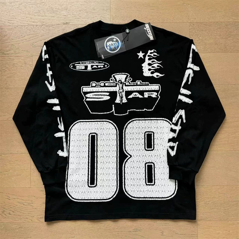 Hellstar "08" Black Long Sleeve Tee