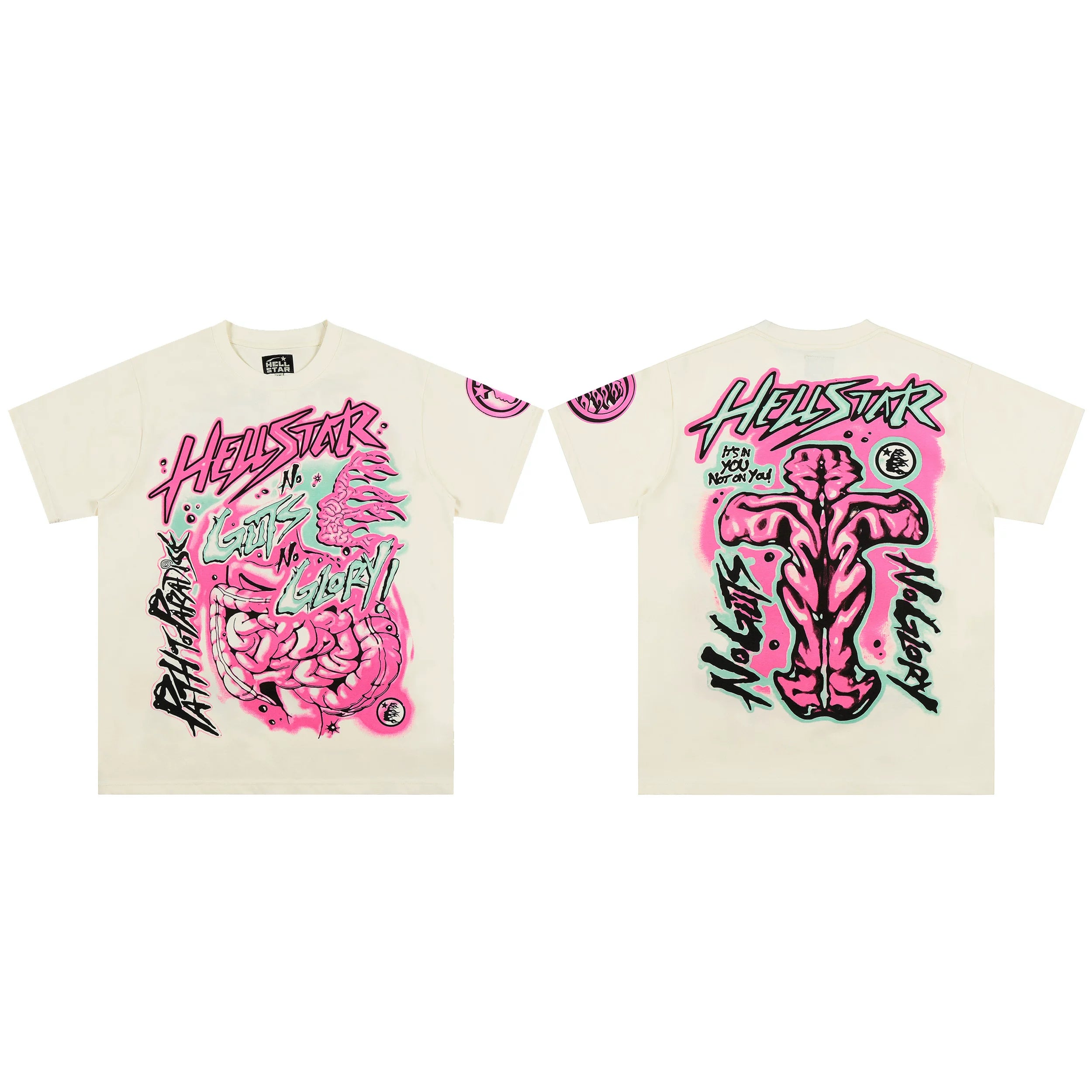 Hellstar "No Guts No Glory" Graphic Tee - Off-White