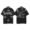 Hellstar Airbrush Bleach Effect Logo Graphic Tee - Black