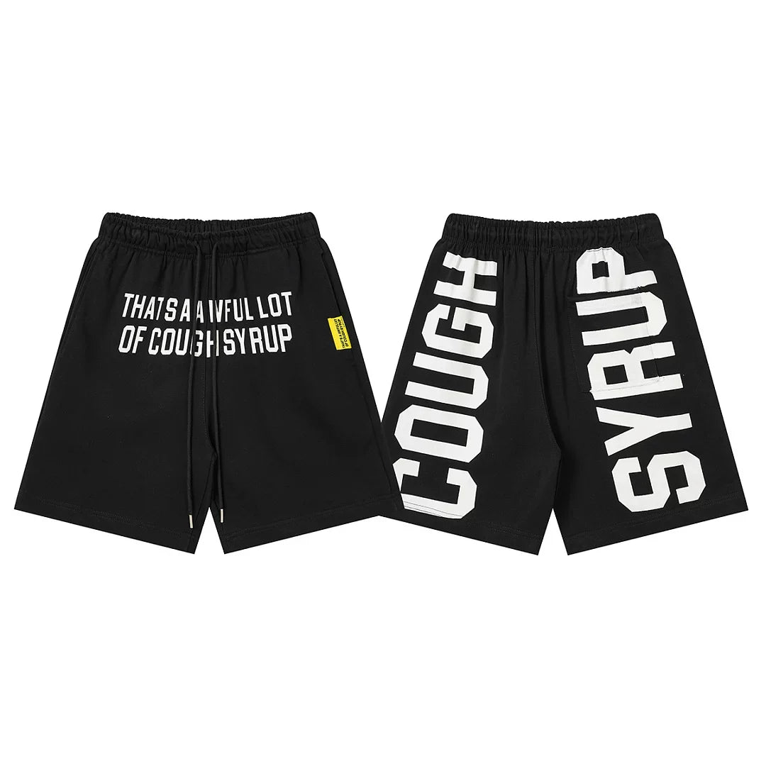 That's A Awful Lot Of Cough Syrup Side Logo Sweatshorts - Black / White