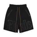 RHUDE Tonal Script Logo Drawstring Athletic Shorts - Black