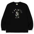 BAPE Style Arch Logo Monochrome Camo Ape Head Long-Sleeve Tee - Black