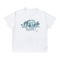 Syna World Vintage Oversized Camo Graffiti Graphic Tee (White / Blue Camo)