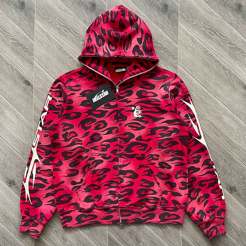Hellstar Camo Print Full-Zip Hoodie gules