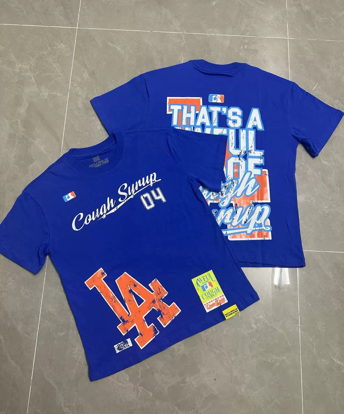 That's A Awful Lot Of Cough Syrup LA Collegiate Sports T-Shirt - Royal Blue