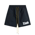 RHUDE Small Script Logo Drawstring Athletic Shorts - Black