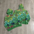 Vale Forever All-Over Vale Graffiti Print Vintage Wash Full-Zip Hoodie green