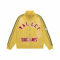 Vale Forever Valley Dreams Chenille Patch Lettering Vintage Wash Track Jacket yellow