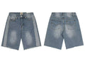 Gallery Dept. Paneled Raw-Edge Denim Shorts - Light Blue