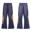 Who Decides War Flame Stained Glass Sweatpants - Deep Blue/Purple Wash