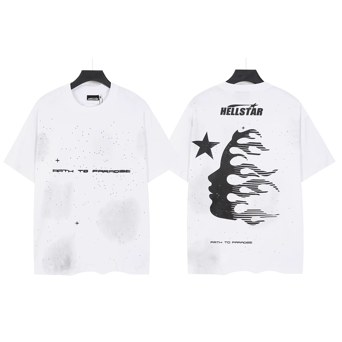 Hellstar "Path to Paradise" Starry Flame Profile Graphic Tee -  White