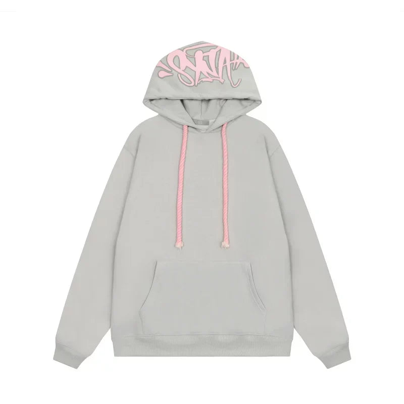 Syna World Hood Graphic Pullover Hoodie (Grey)