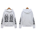 Who Decides War Gothic Totem Outline Hoodie - Light Grey/Black