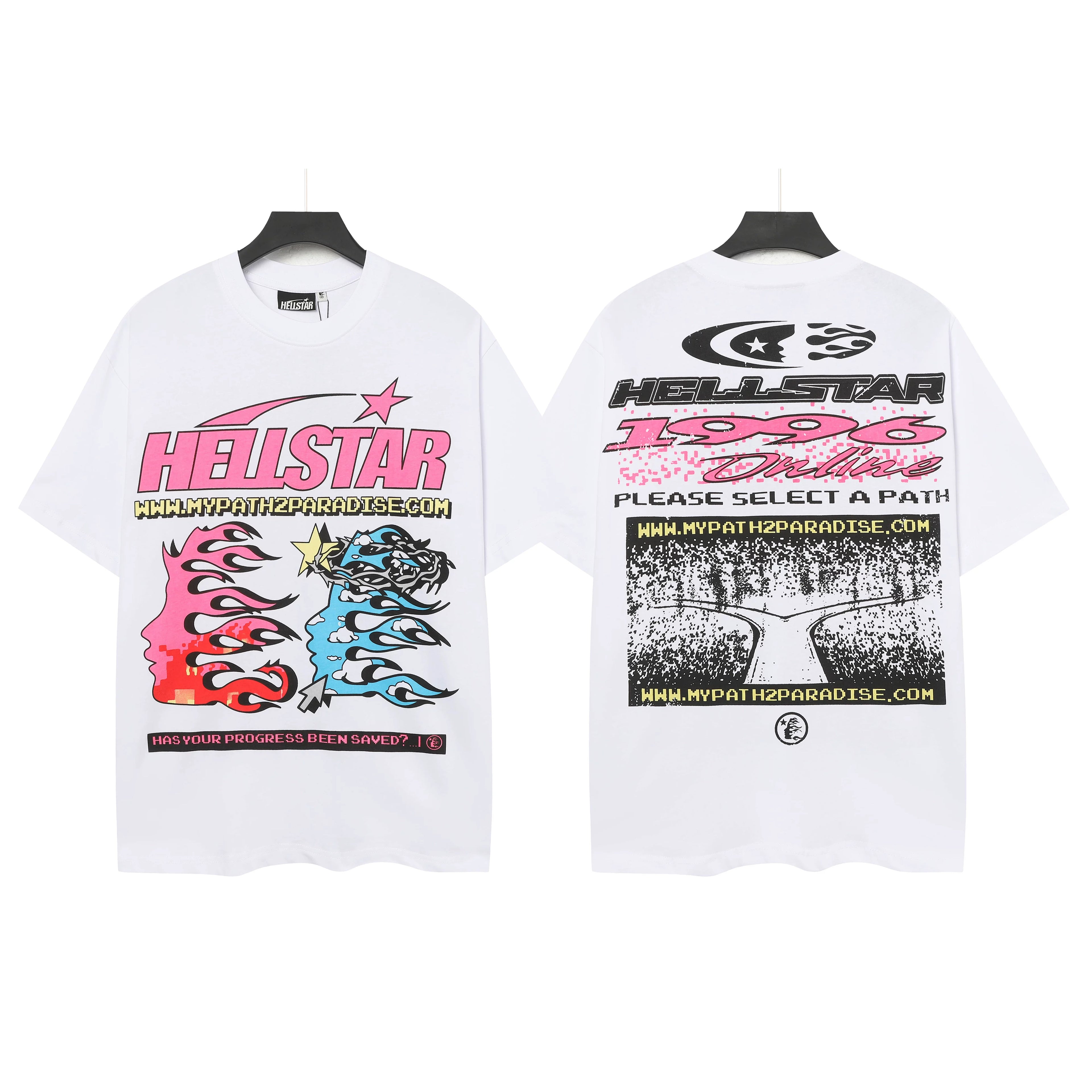 Hellstar "Please Select a Path" 1996 Graphic Tee - White