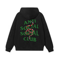 Anti Social Social Club Snake Green Logo Hoodie - Black
