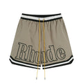 RHUDE Contrast Stripe Athletic Shorts - Khaki / Beige
