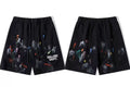 Gallery Dept. Heavy Paint Splatter & Logo French Terry Shorts - Black
