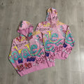 Vale Forever All-Over Vale Graffiti Print Vintage Wash Full-Zip Hoodie pink