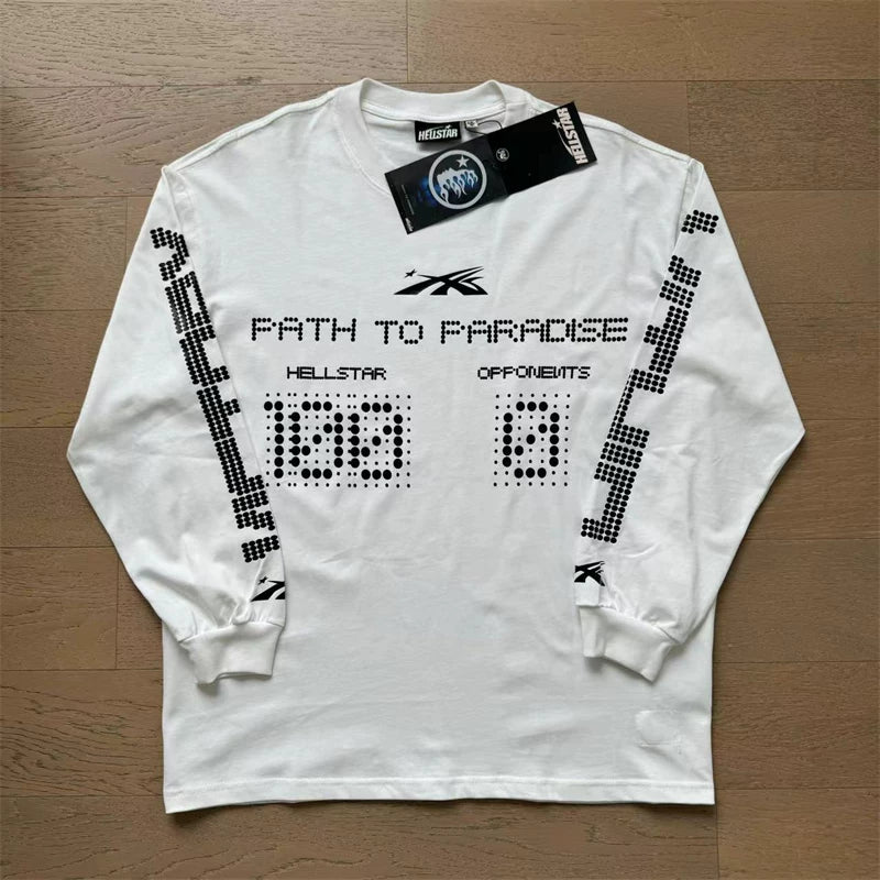 Hellstar "Path to Paradise" White Long Sleeve Tee