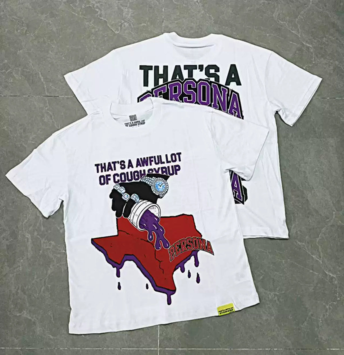 That's A Awful Lot Of Cough Syrup Texas Double Cup Graphic T-Shirt - White