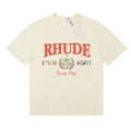 RHUDE "Bay of Angels Yacht Club" Graphic Print T-Shirt - Cream