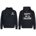 Gallery Dept Dept de la Galerie Black Hoodie White Print