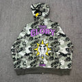 Glo Gang "The Glory" Camo Print Full-Zip Hoodie grey