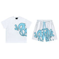 Syna World T-Shirt and Shorts Set (White / Light Blue)