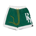 RHUDE Side-Panel Logo Drawstring Athletic Shorts - Green / White