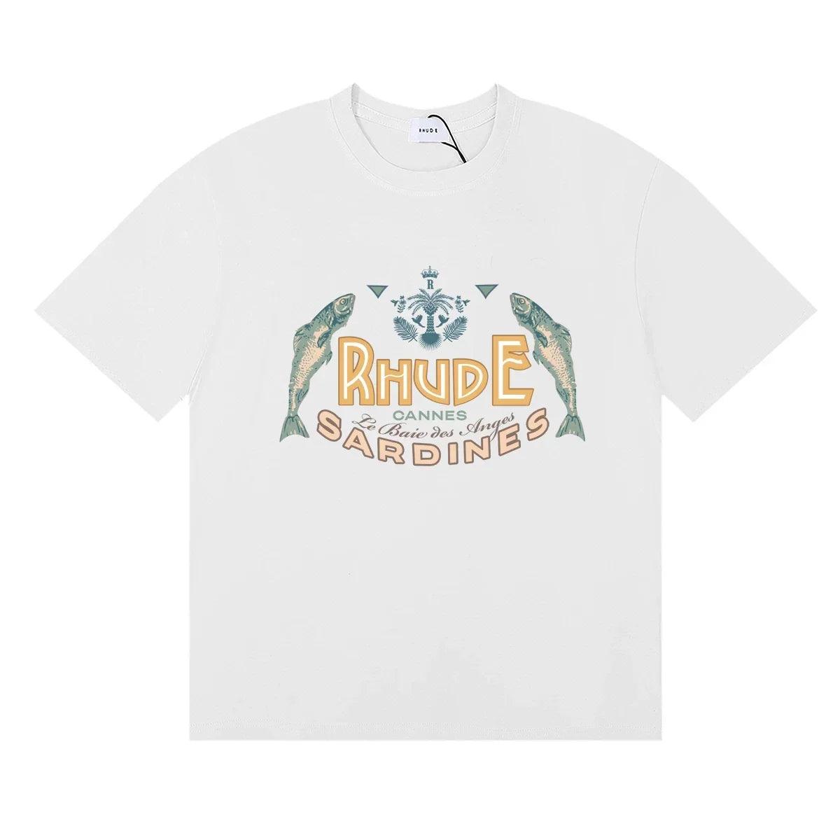 RHUDE "Sardines" Graphic Print T-Shirt - White