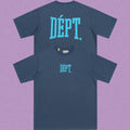 Gallery Dept. Arch Logo Short Sleeve T-Shirt - Blue-Grey/Cyan