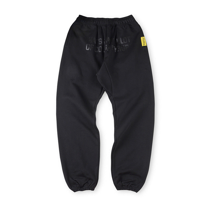 That's A Awful Lot Of Cough Syrup Tonal Logo Sweatpants - Black