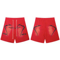 Hellstar Curved Graphic Shorts red