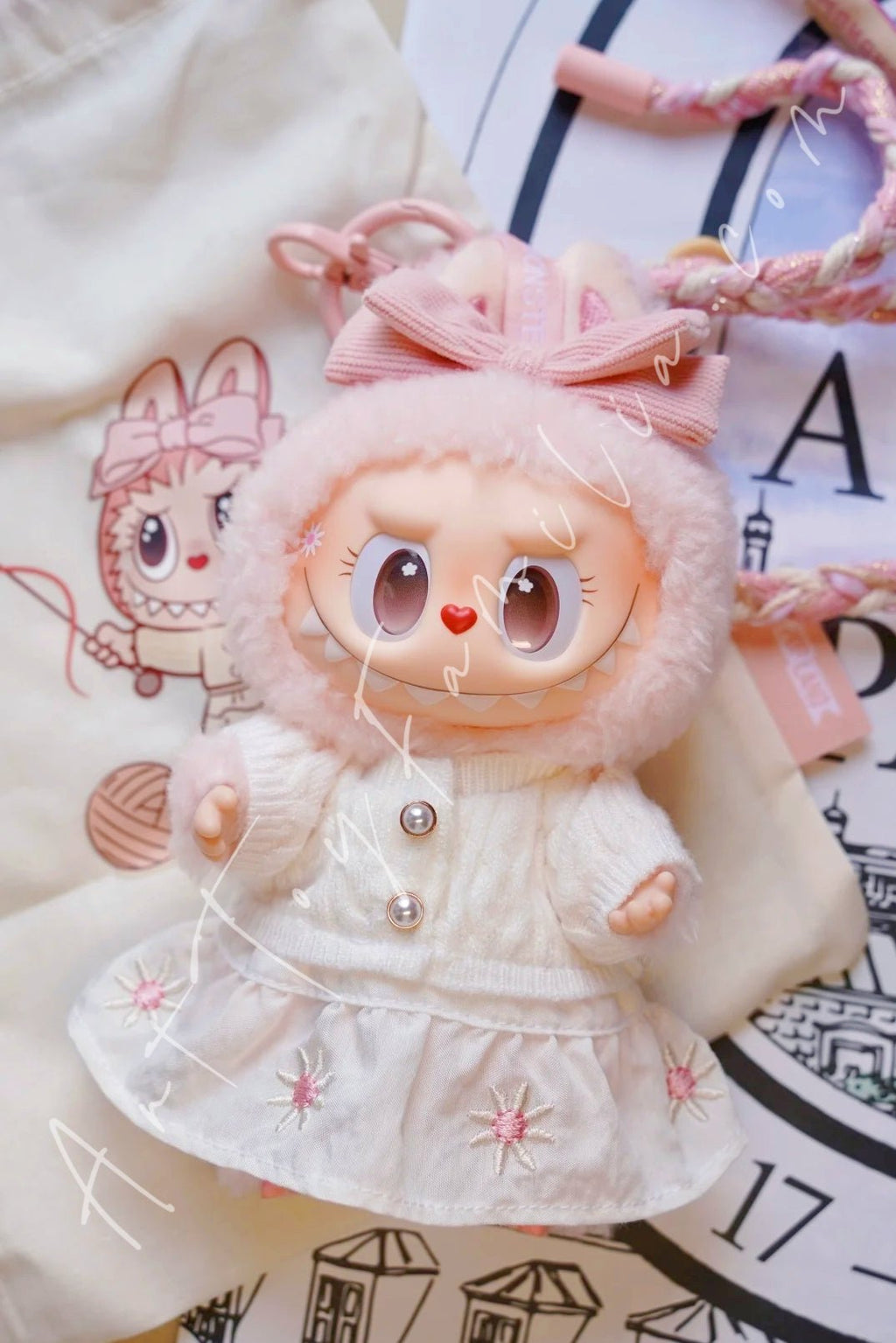 The Monster Labubu Fall Into Sweaters Series-Mokoko Vinyl Plush Pendant