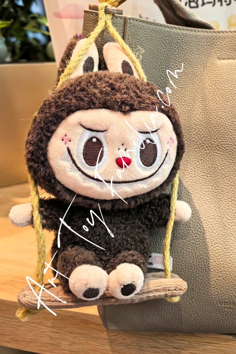 The Monsters Labubu Timber Workshop Series Playing On The Swing Plush Pendant