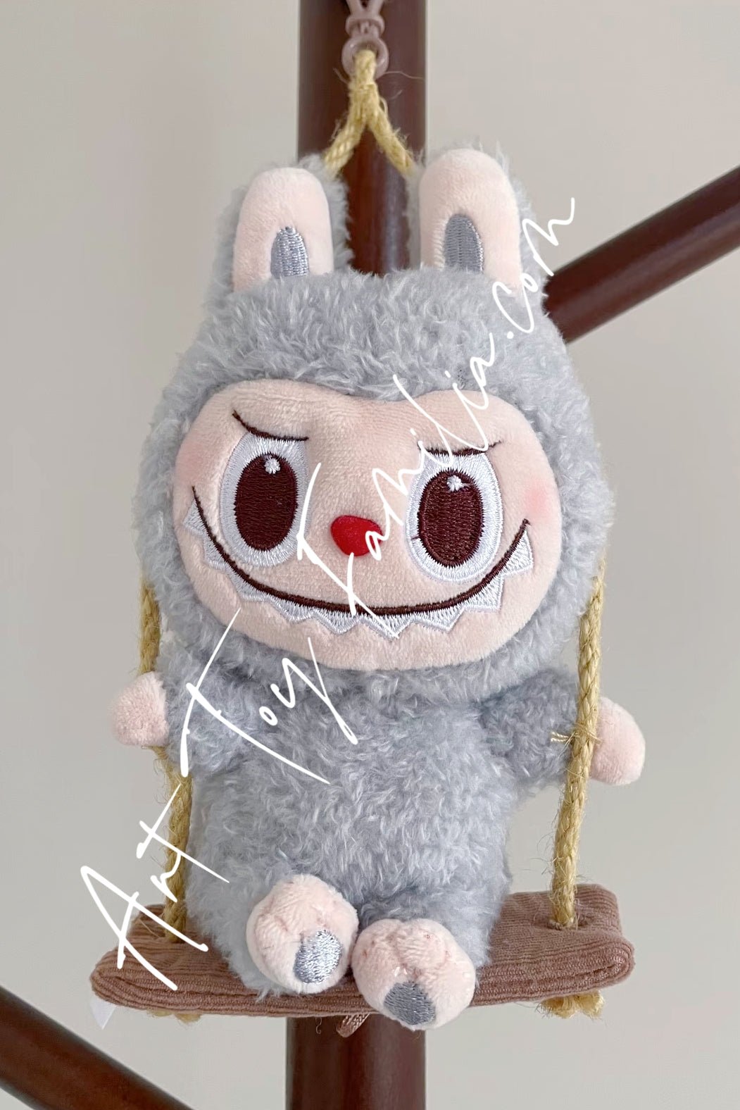 The Monsters Labubu Timber Workshop Series Playing On The Swing Plush Pendant