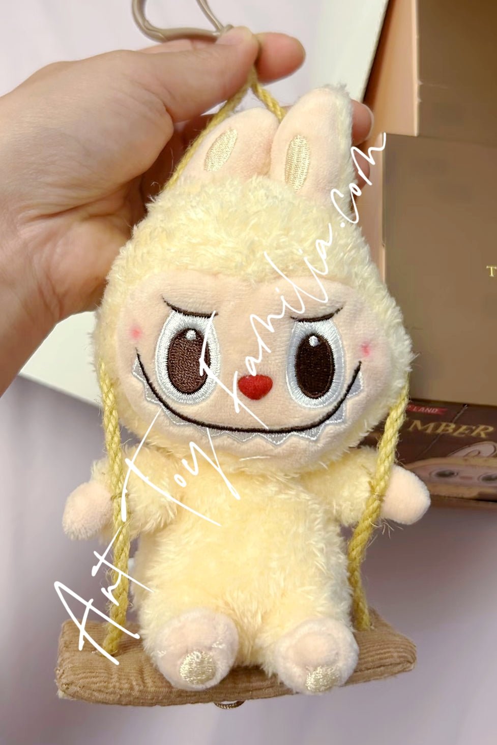 The Monsters Labubu Timber Workshop Series Playing On The Swing Plush Pendant